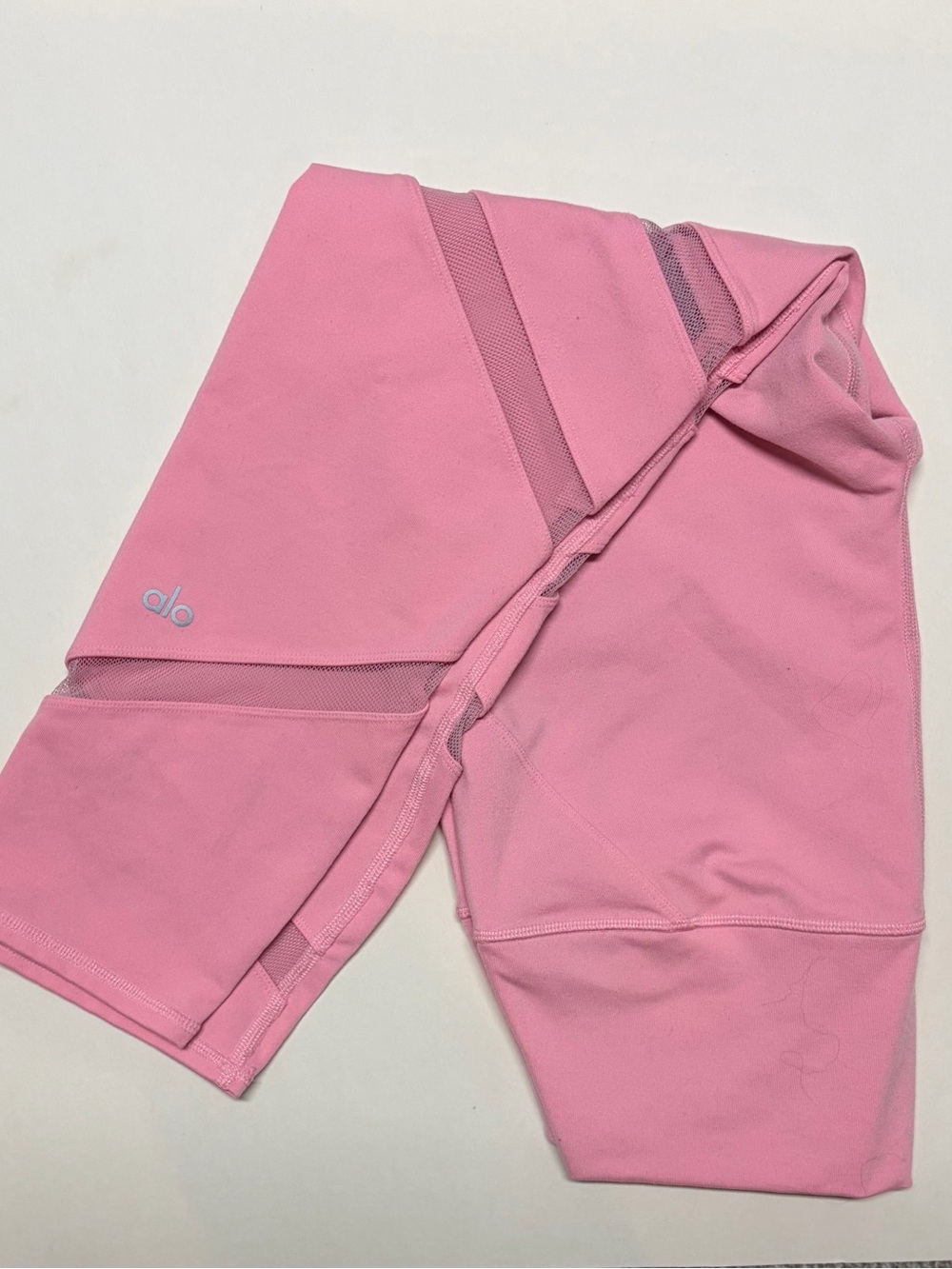 ALO Yoga Pink Mesh-Panel Girls' Leggings